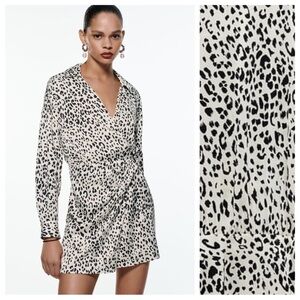 Zara Monochrome Animal Print Mini Dress